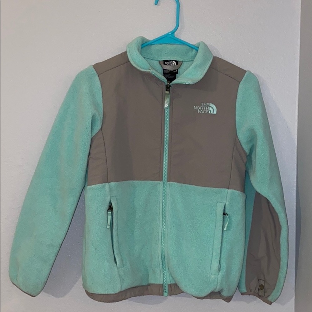 Teal North Face jacket